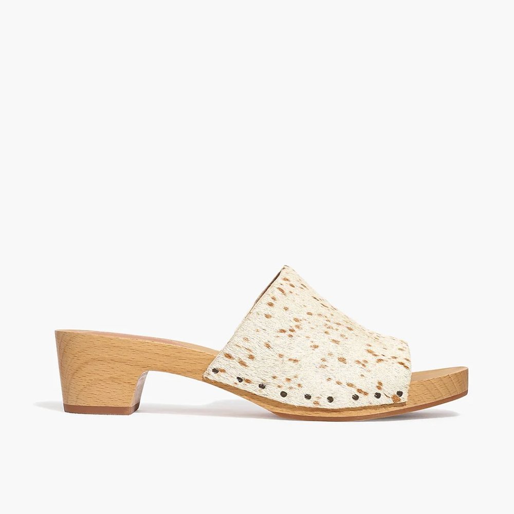 Madewell - The Evelyn Slide Clog in Spotted Calf Hair - Size 7